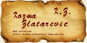 Kozma Zlatarević vizit kartica